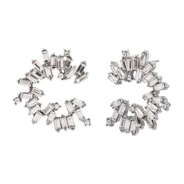 Clear Crystal Curved Earring