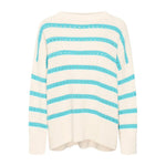 Soaked Ravalina Striped Pullover White And Sea Green