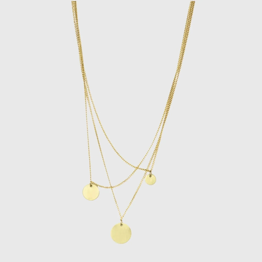 Dansk Theia Triple Dot Necklace Gold Plating