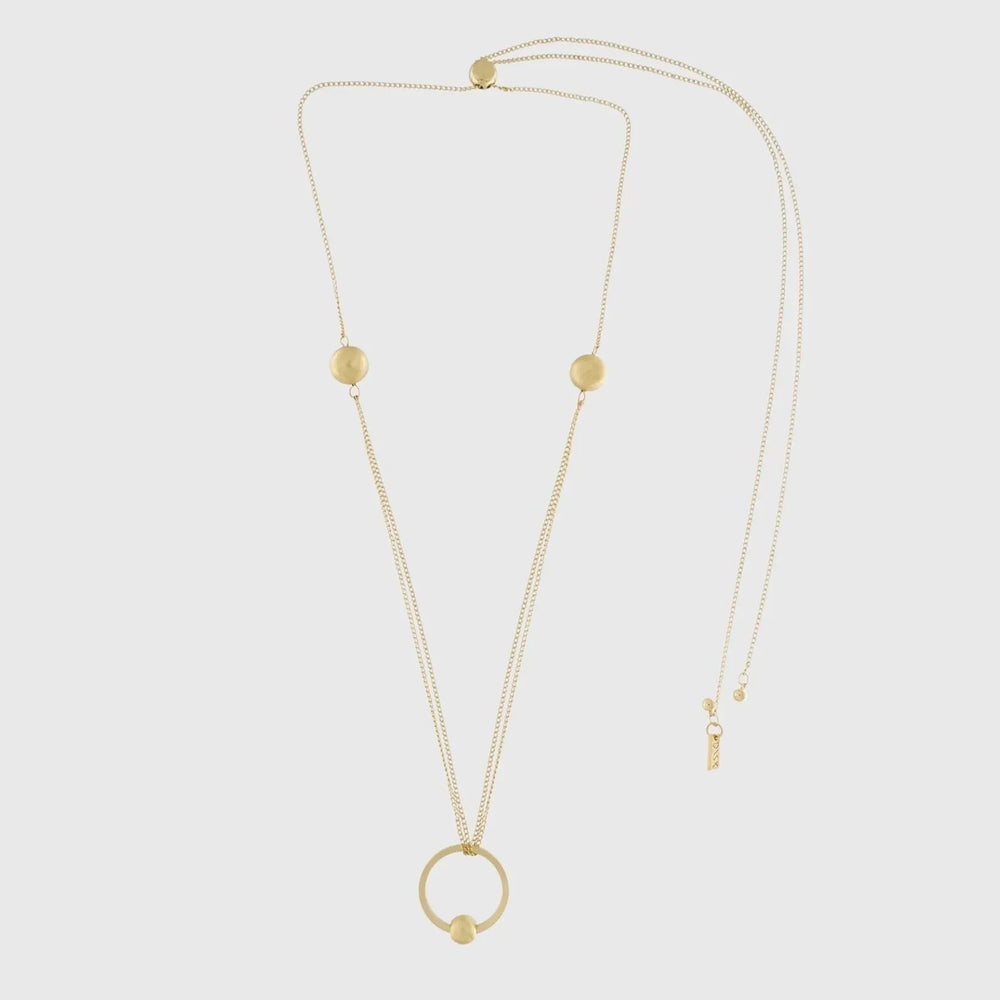 Dansk Tabitha Adjustable Multi Ball Necklace Gold Plated