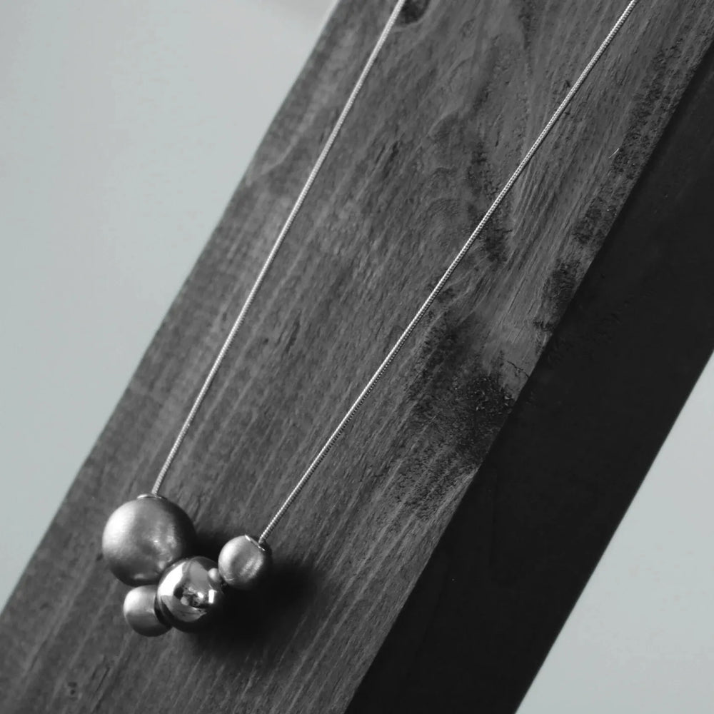 Dansk Tabitha Multi Ball Adjustable Necklace Silver