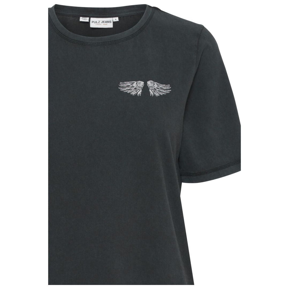 Pulz Brielle Wing T-Shirt Black
