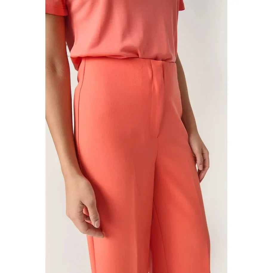 Soaked In Luxury Corinne Wide Cropped Pants Hot Coral