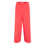 Soaked In Luxury Corinne Wide Cropped Pants Hot Coral