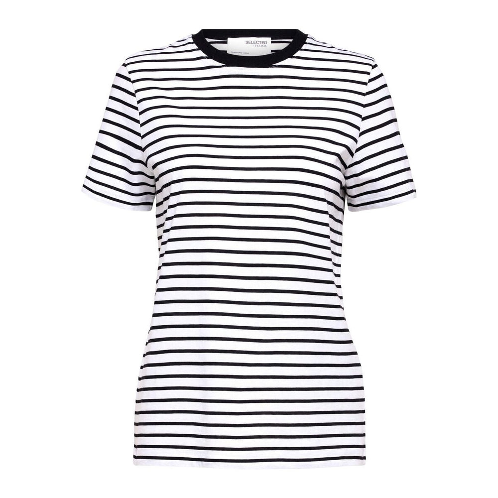 Selected Femme Striped T-Shirt Black/White