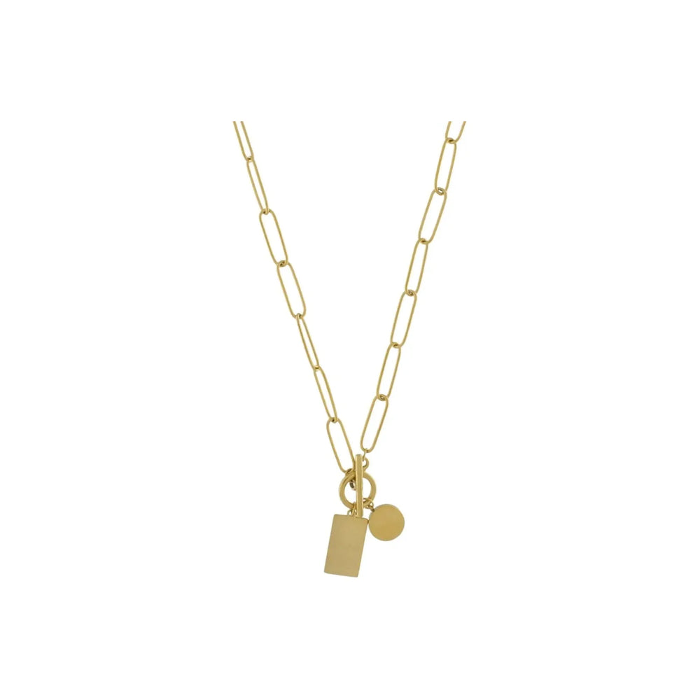 Dansk Courage T-Bar Gold Necklace