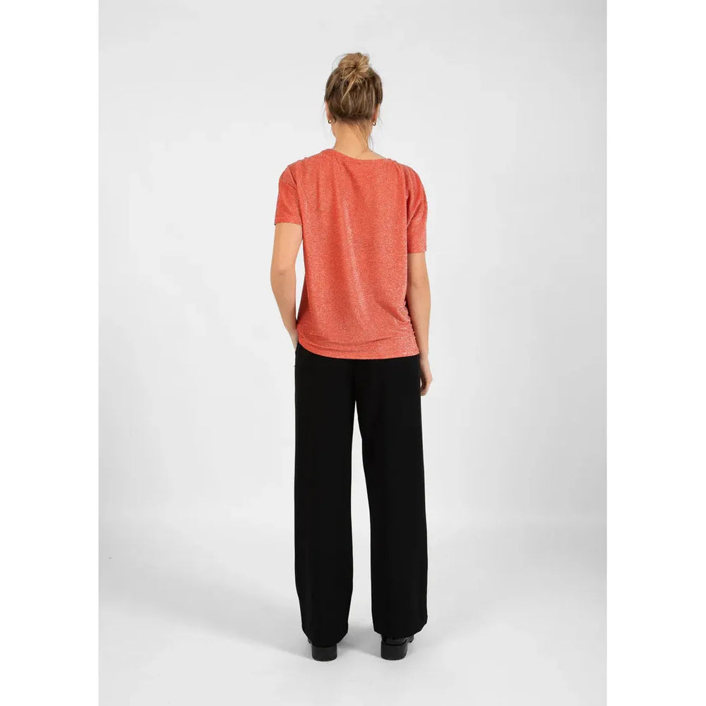 Coster Copenhagen Shimmer T-Shirt Hot Coral