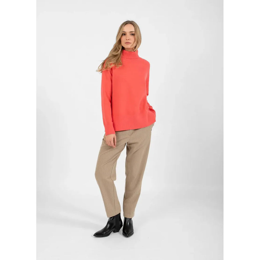 Coster Copenhagen Sweater With High Neck Hot Coral