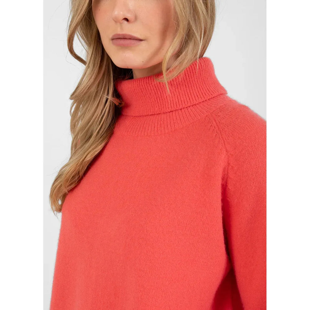 Coster Copenhagen Sweater With High Neck Hot Coral