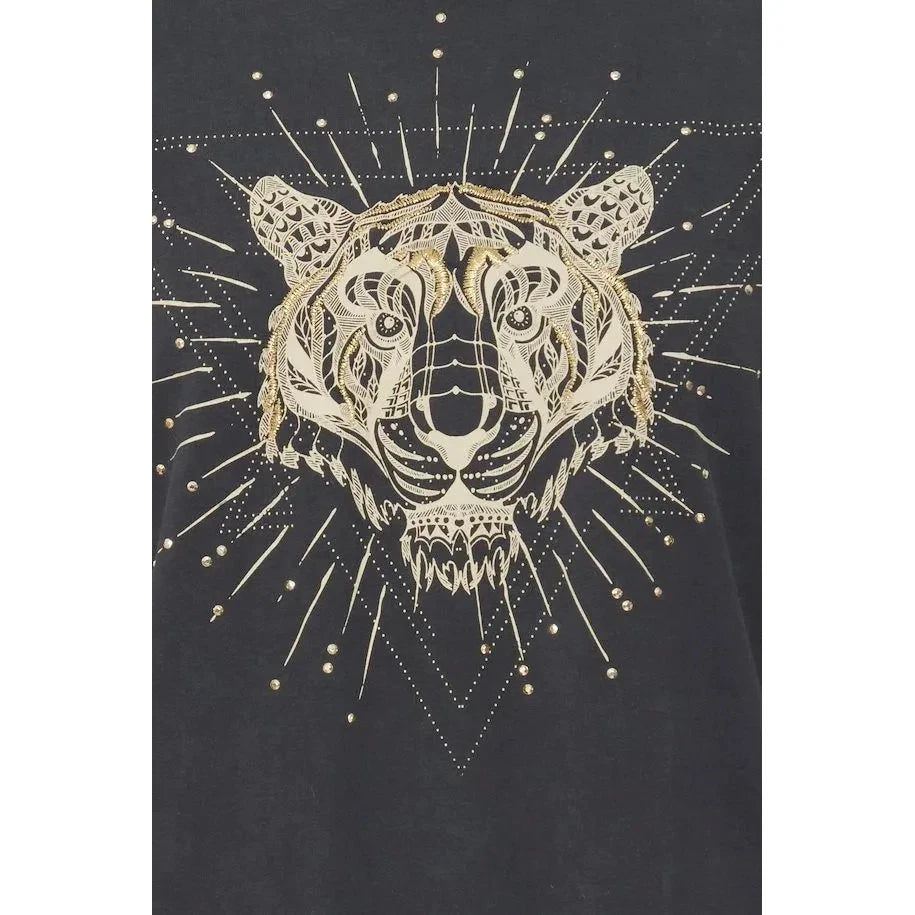 Pulz Elona Tiger T-Shirt Black