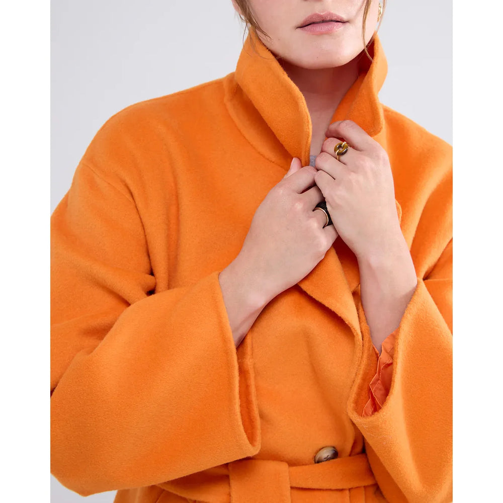 Summum Orange Wool Coat