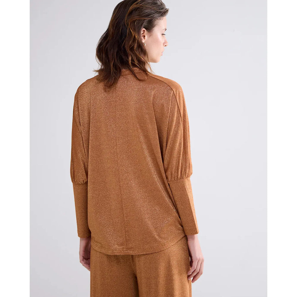 Summum Fine Lurex Jersey Caramel Coffee