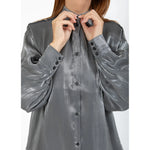 Coster Copenhagen Jolie Metallic Shirt Dark Silver