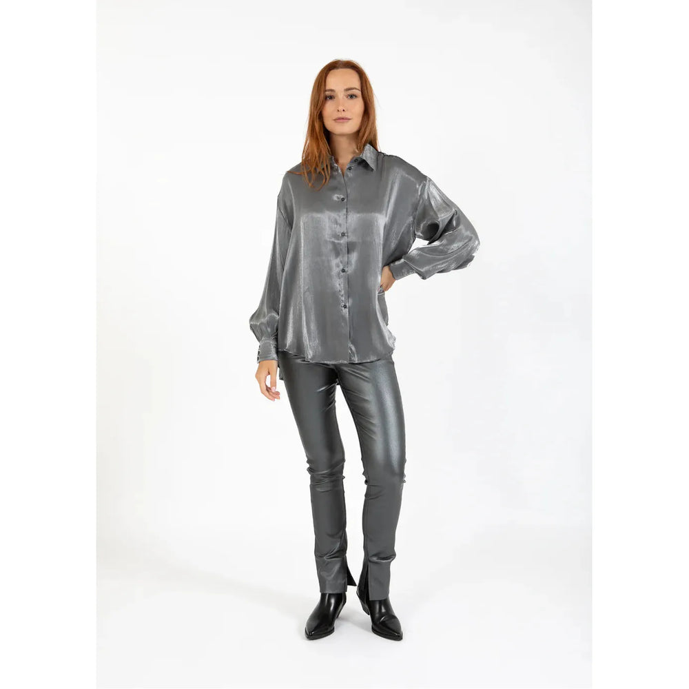 Coster Copenhagen Jolie Metallic Shirt Dark Silver