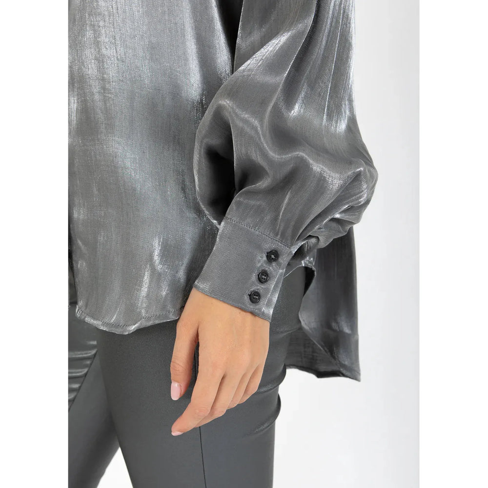 Coster Copenhagen Jolie Metallic Shirt Dark Silver