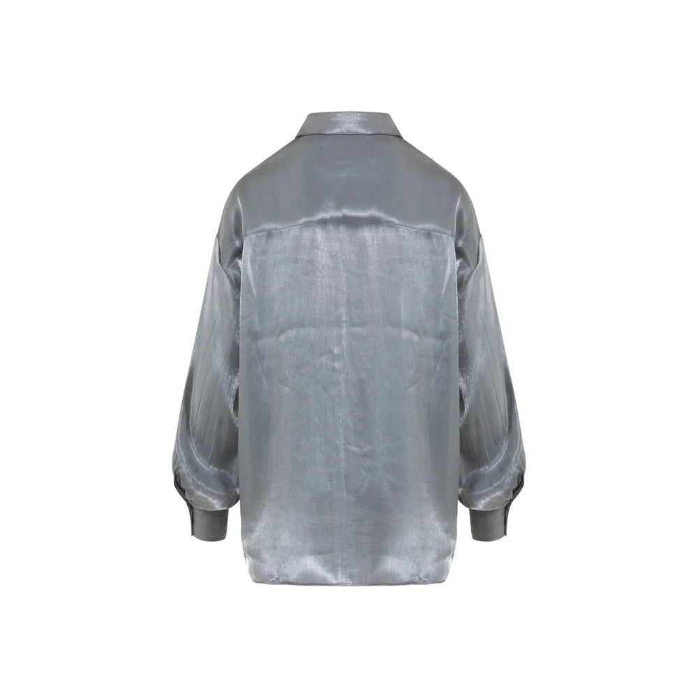 Coster Copenhagen Jolie Metallic Shirt Dark Silver