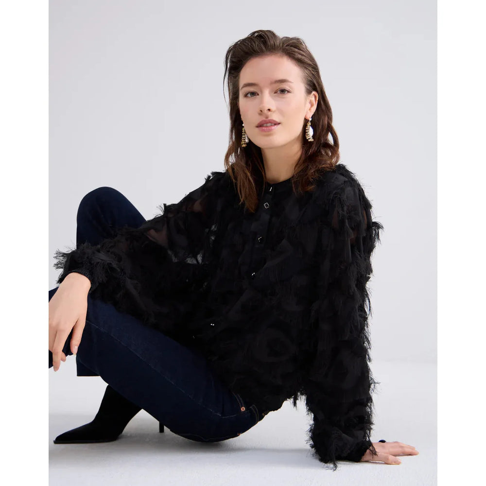 Summum Fluffy Blouse With Fringe