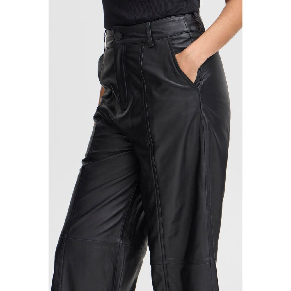 B. Young Daran Crop Leather Trousers