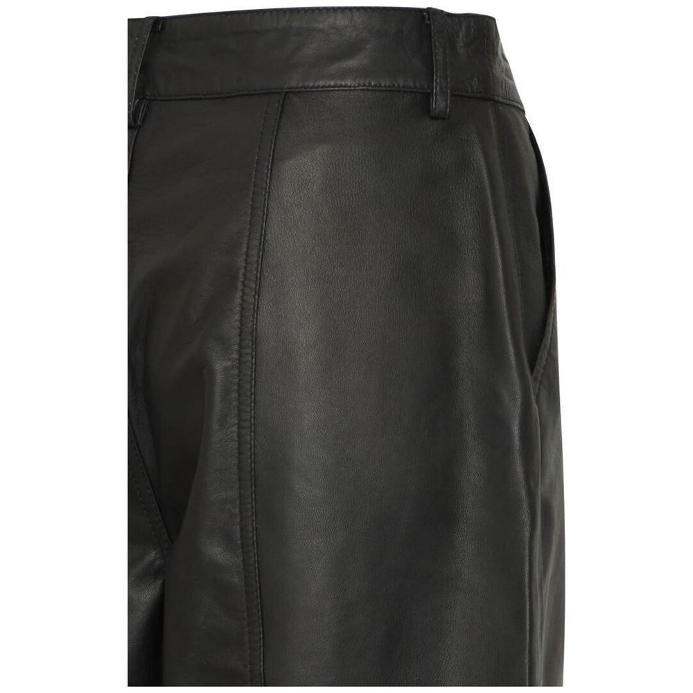 B. Young Daran Crop Leather Trousers