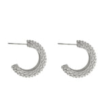 Dansk Courage Waterproof Harlekin Hoop Earring Silver