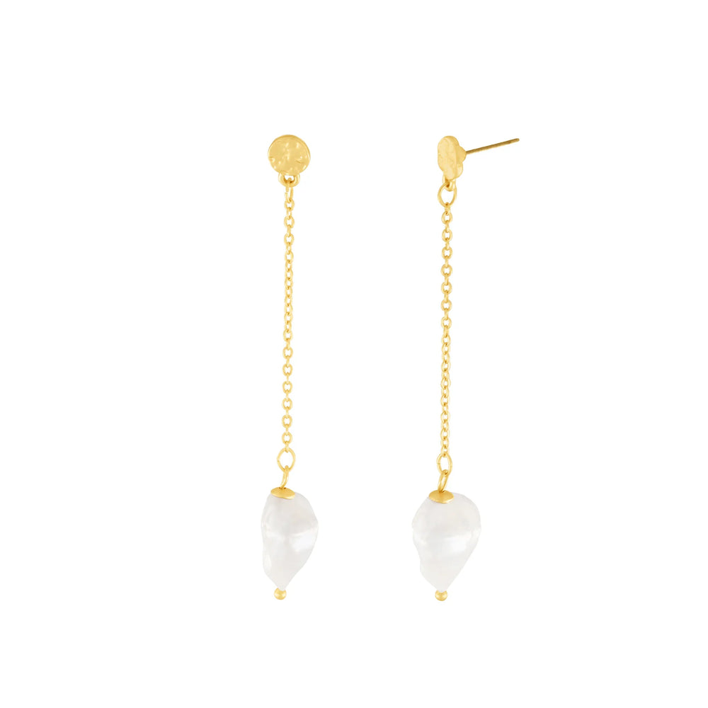 Dansk Audrey Chain Pearl Earrings