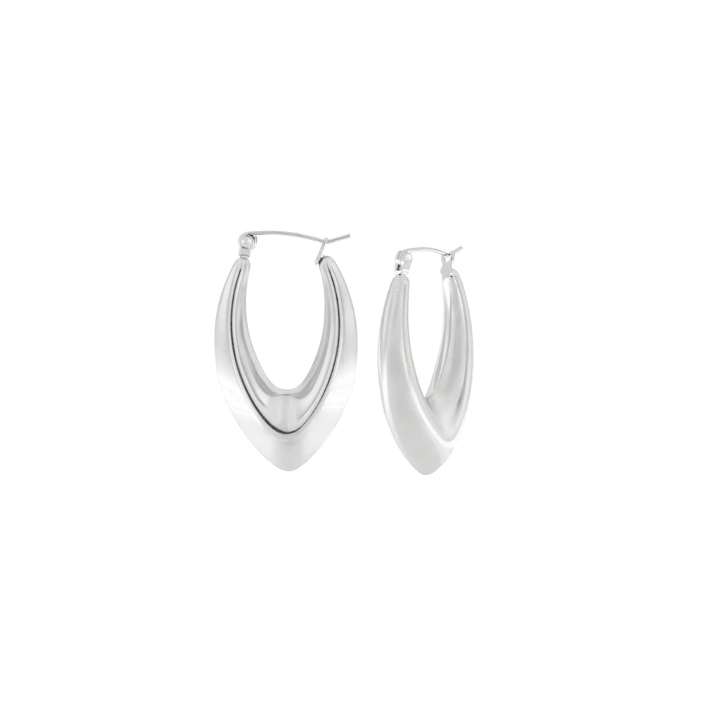 Dansk Courage Waterproof Oval Earring Silver