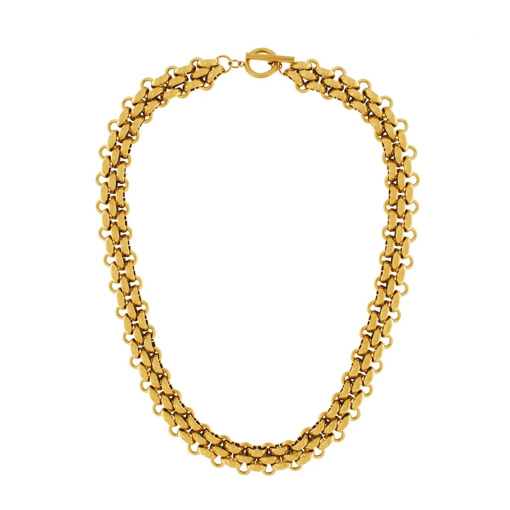 Dansk Courage Waterproof Crochet Bar Necklace Gold