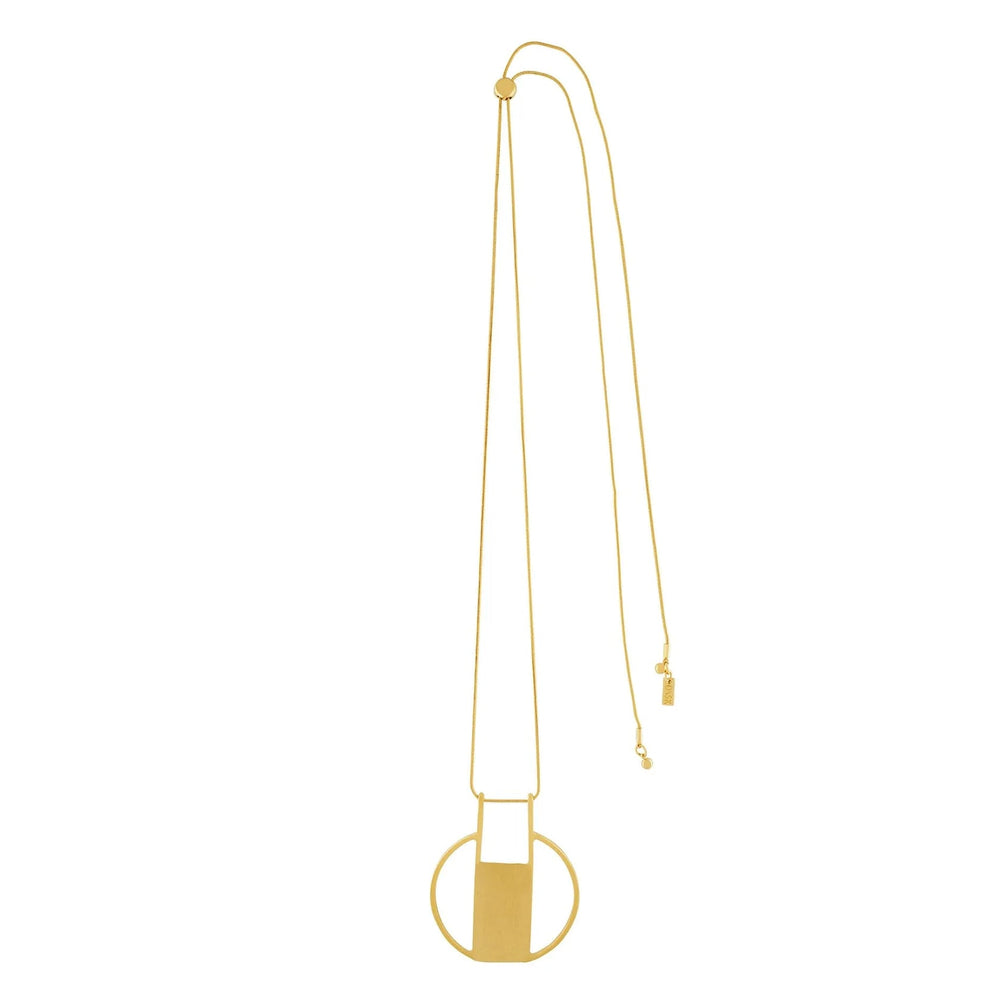 Dansk Vanity Adjustable Open Ring Necklace Gold