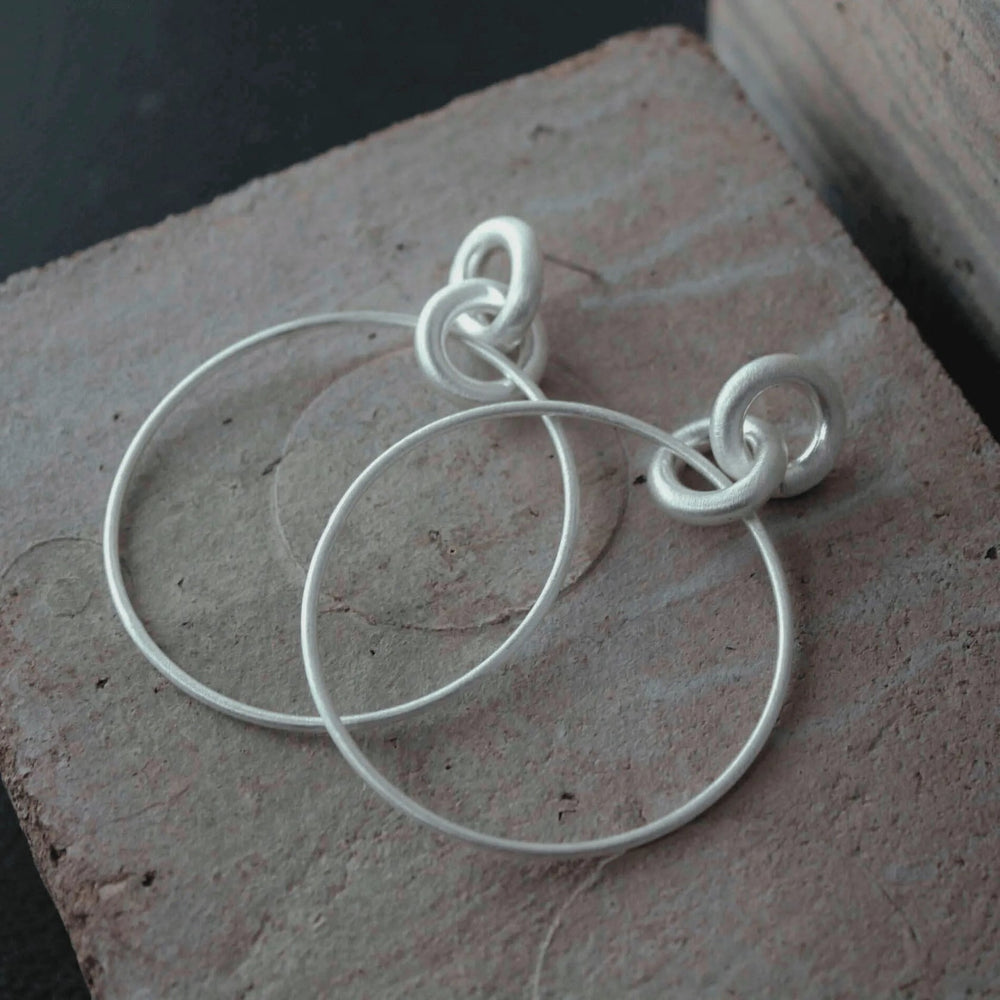 Dansk Tula Statement Hook Earring Silver