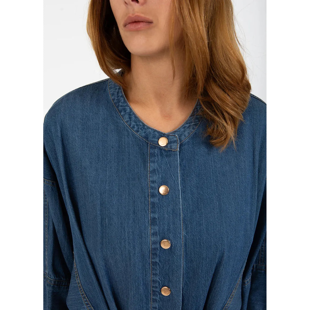 Coster Copenhagen Pantsuit With Belt Blue Denim