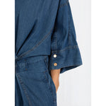 Coster Copenhagen Pantsuit With Belt Blue Denim