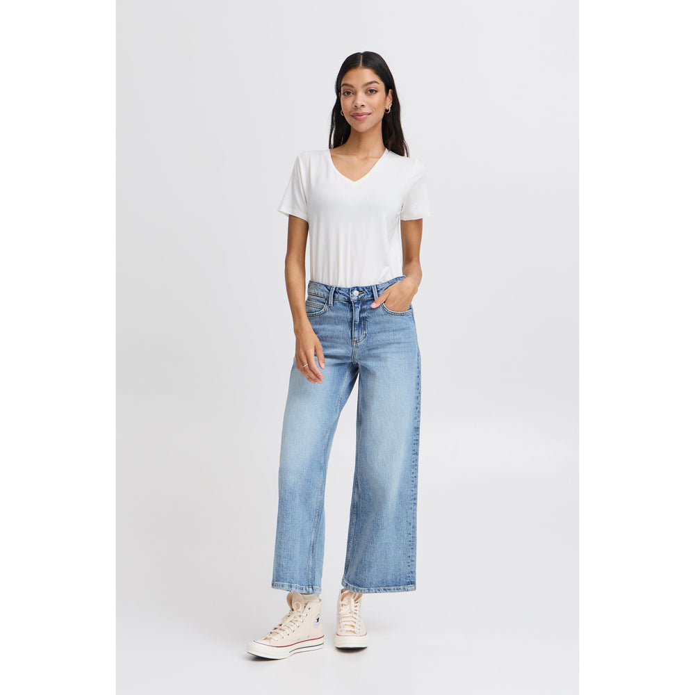 B. Young Cropped Wide Legged Jeans