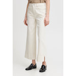 B. Young Cream Cropped Wide Legged Jeans