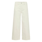 B. Young Cream Cropped Wide Legged Jeans