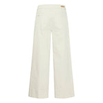 B. Young Cream Cropped Wide Legged Jeans