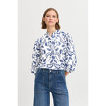 B. Young Blue And White Flower Blouse