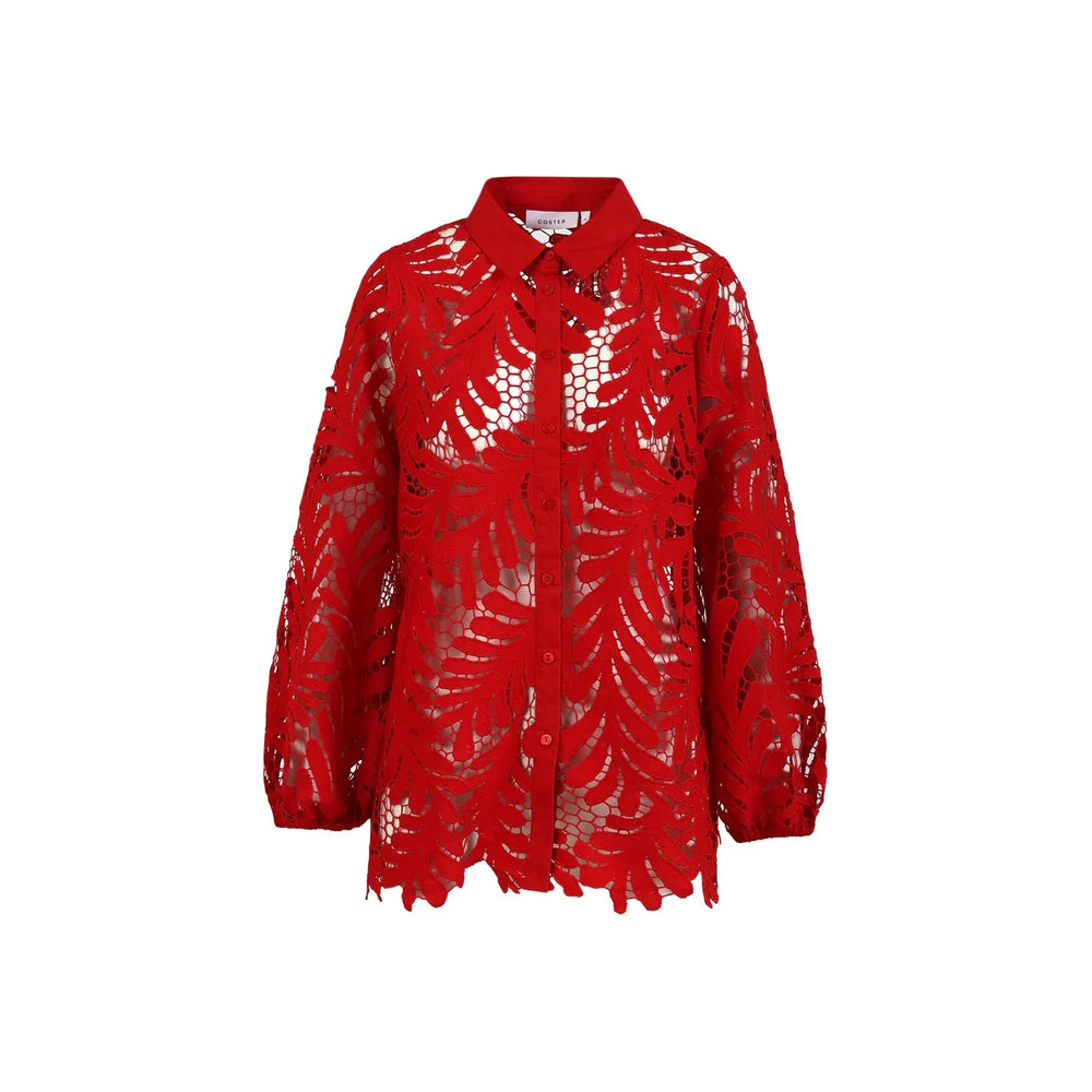 Coster Copenhagen Lace Shirt Scarlet