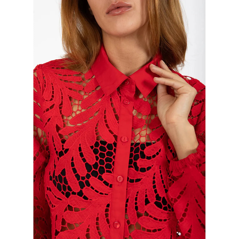 Coster Copenhagen Lace Shirt Scarlet