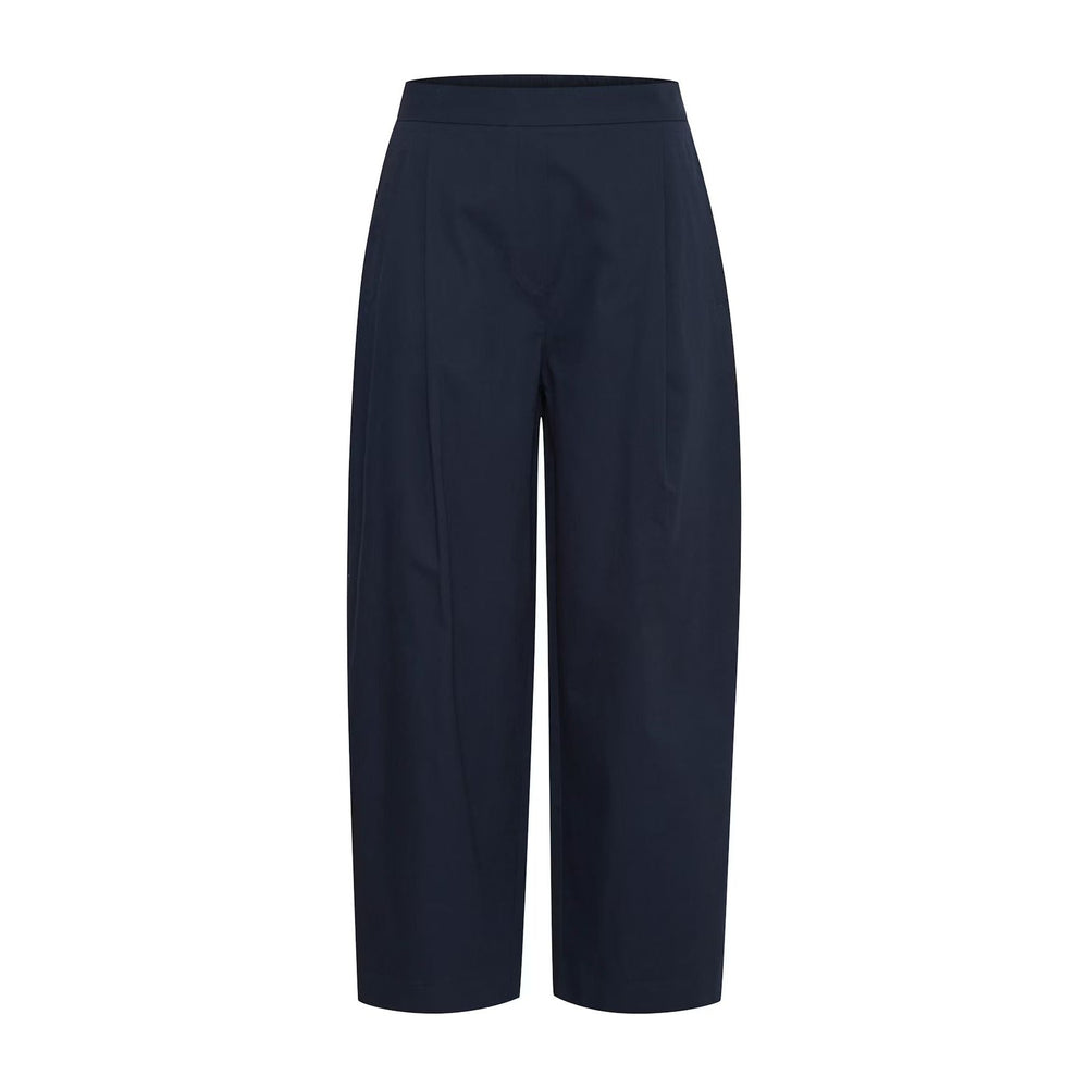 Ichi Cotton Navy Casual Trouser