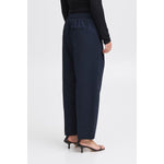 Ichi Cotton Navy Casual Trouser