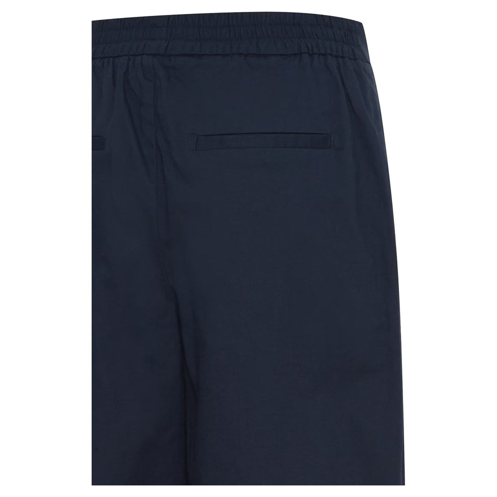 Ichi Cotton Navy Casual Trouser