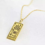 Gold Fortune Tarot Card Necklace