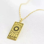 Gold The Sun Tarot Card Necklace