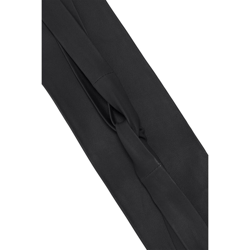 Ichi Leather Tie Belt Black