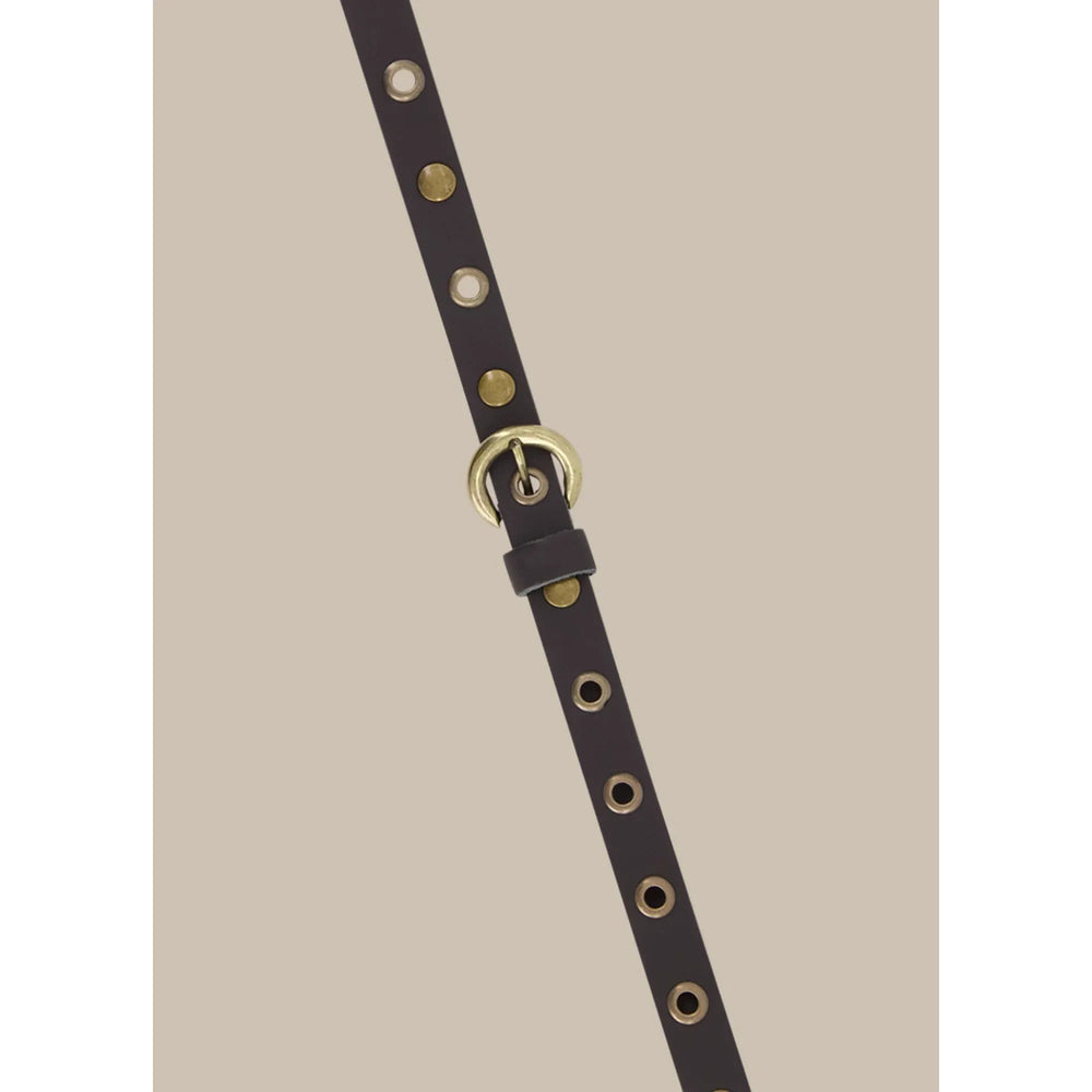 Summum Leather Belt With Eyelets and Studs Black